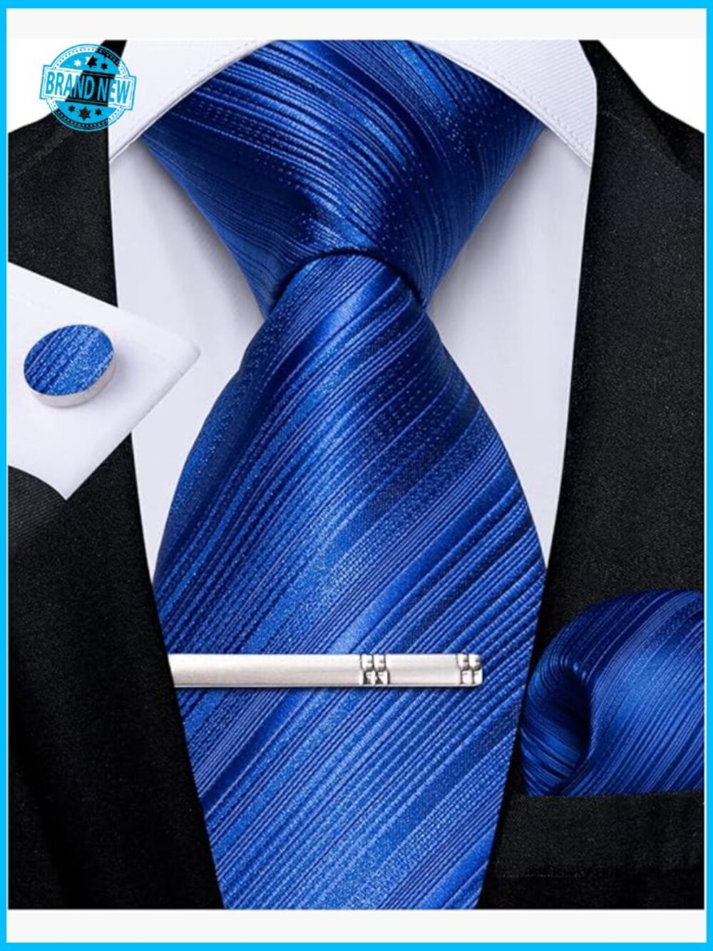 Silk Tie Set Classic Elegant Formal Business Wedding Gift Cufflinks Pocket